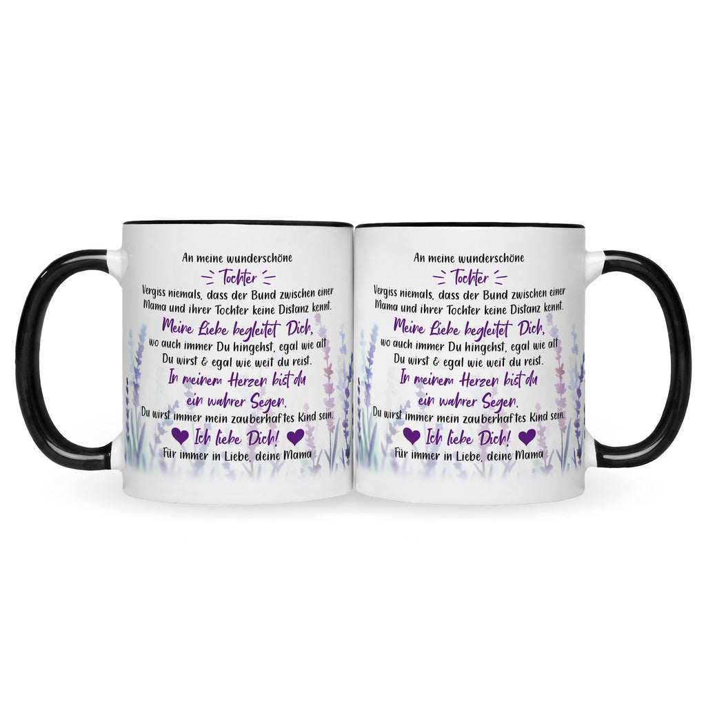 Bedruckte Tasse mit Spruch von Mama für die Tochter