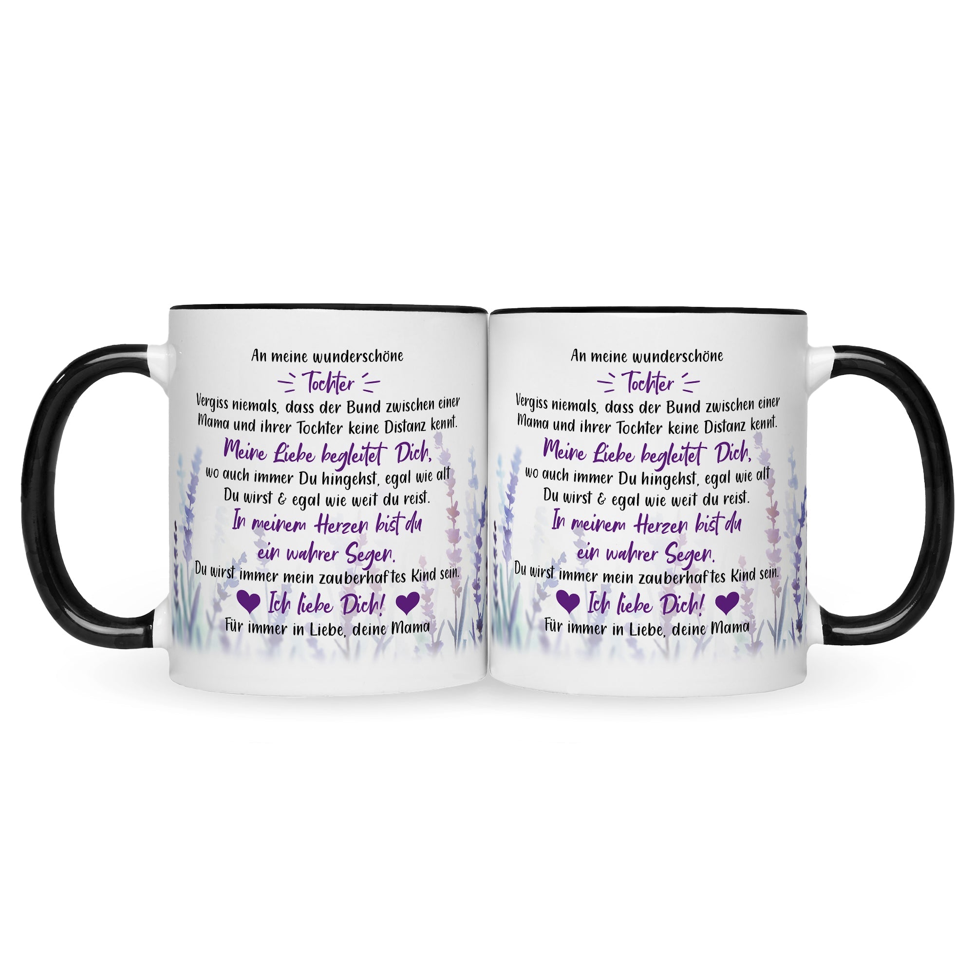 Bedruckte Tasse mit Spruch von Mama für die Tochter