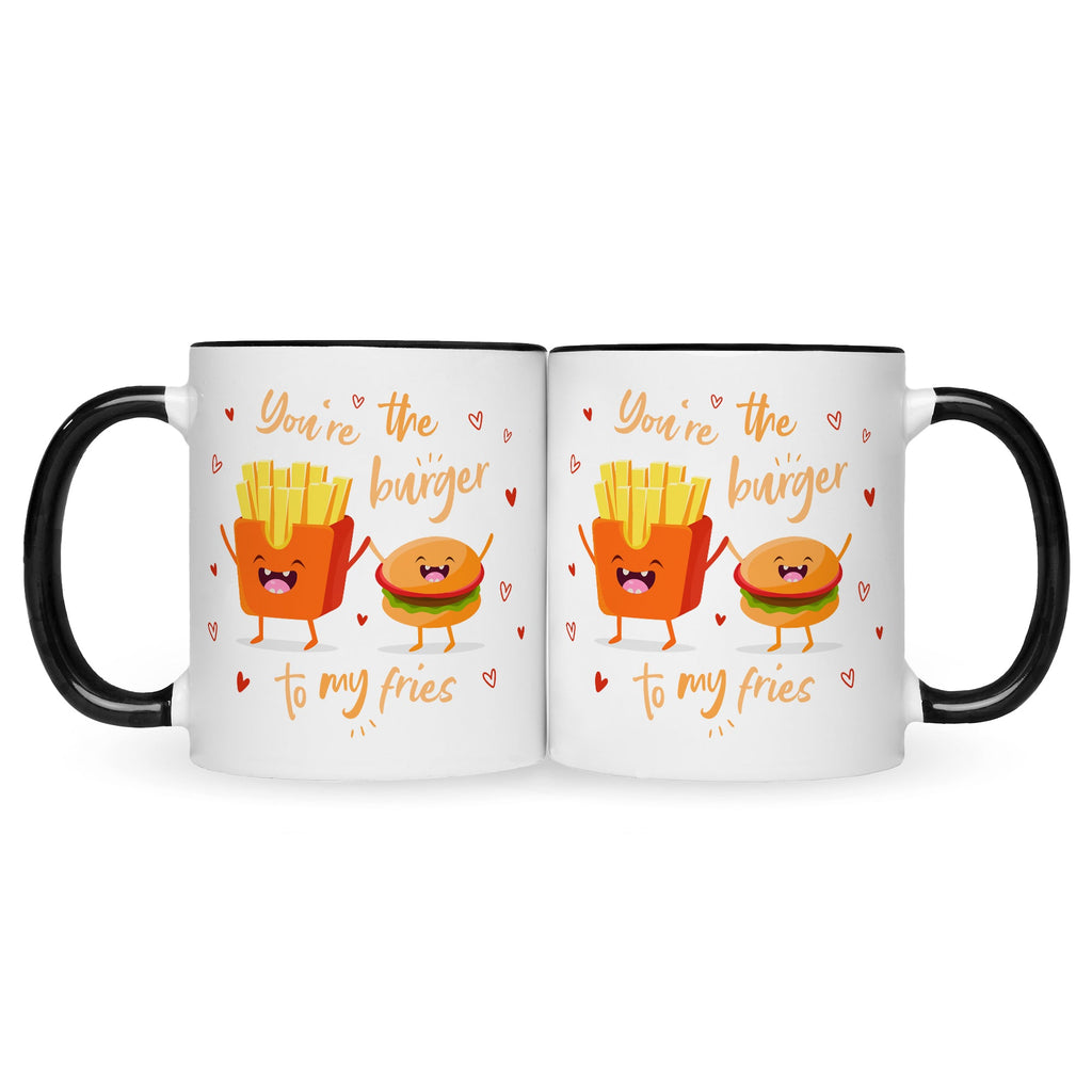 Bedruckte Tasse mit Spruch Burger to my fries
