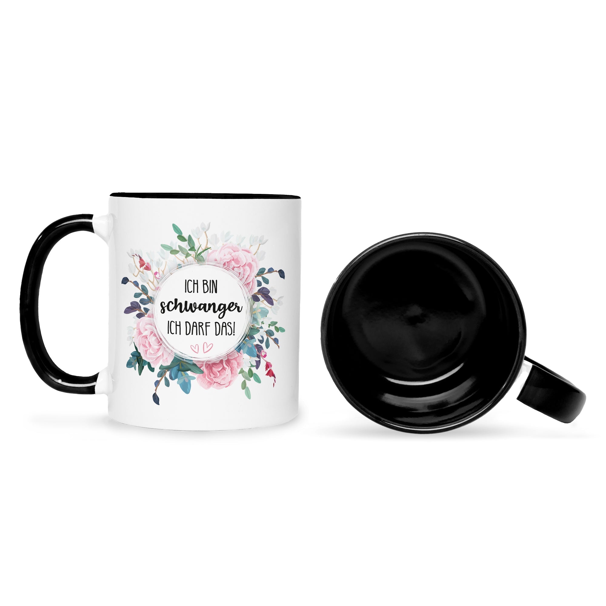 Bedruckte Tasse mit Spruch Ich bin Schwanger ich darf das