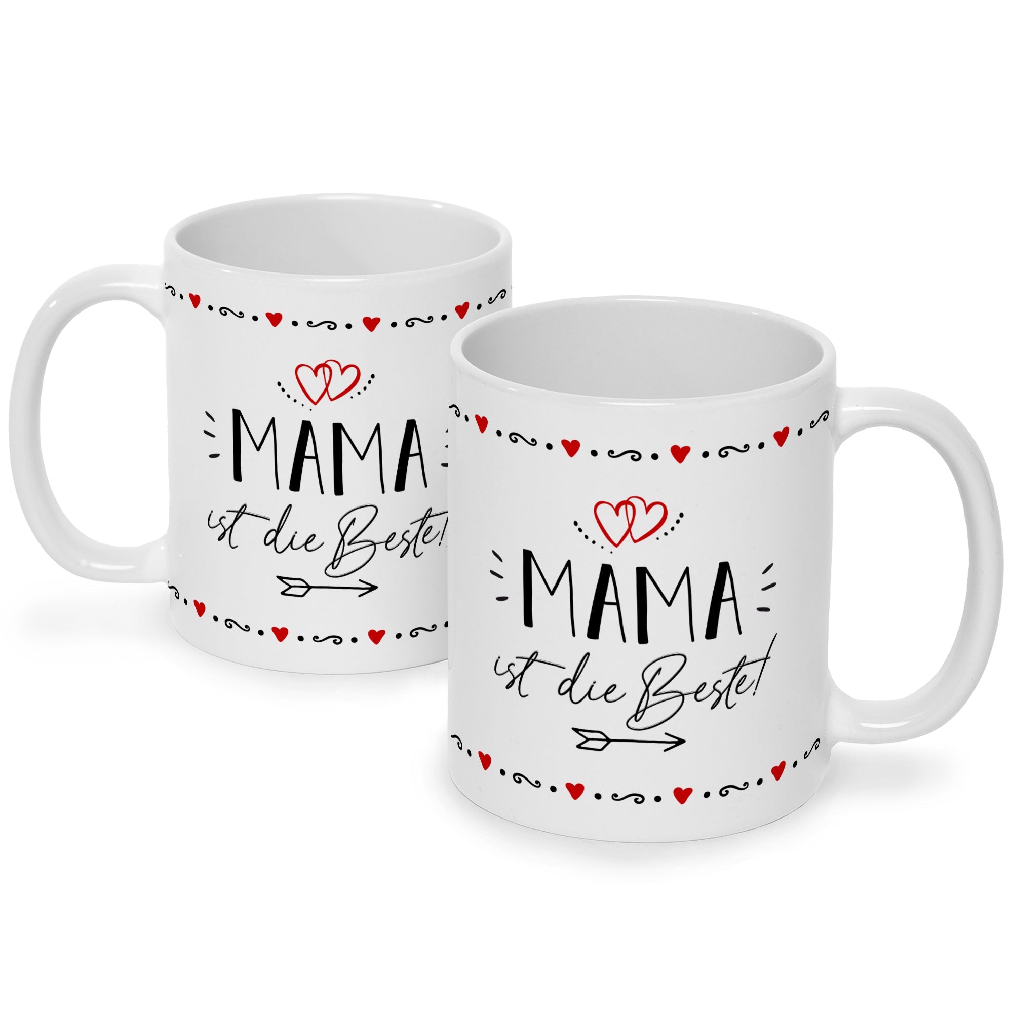 Bedruckte Tasse mit Spruch Mama ist die Beste!