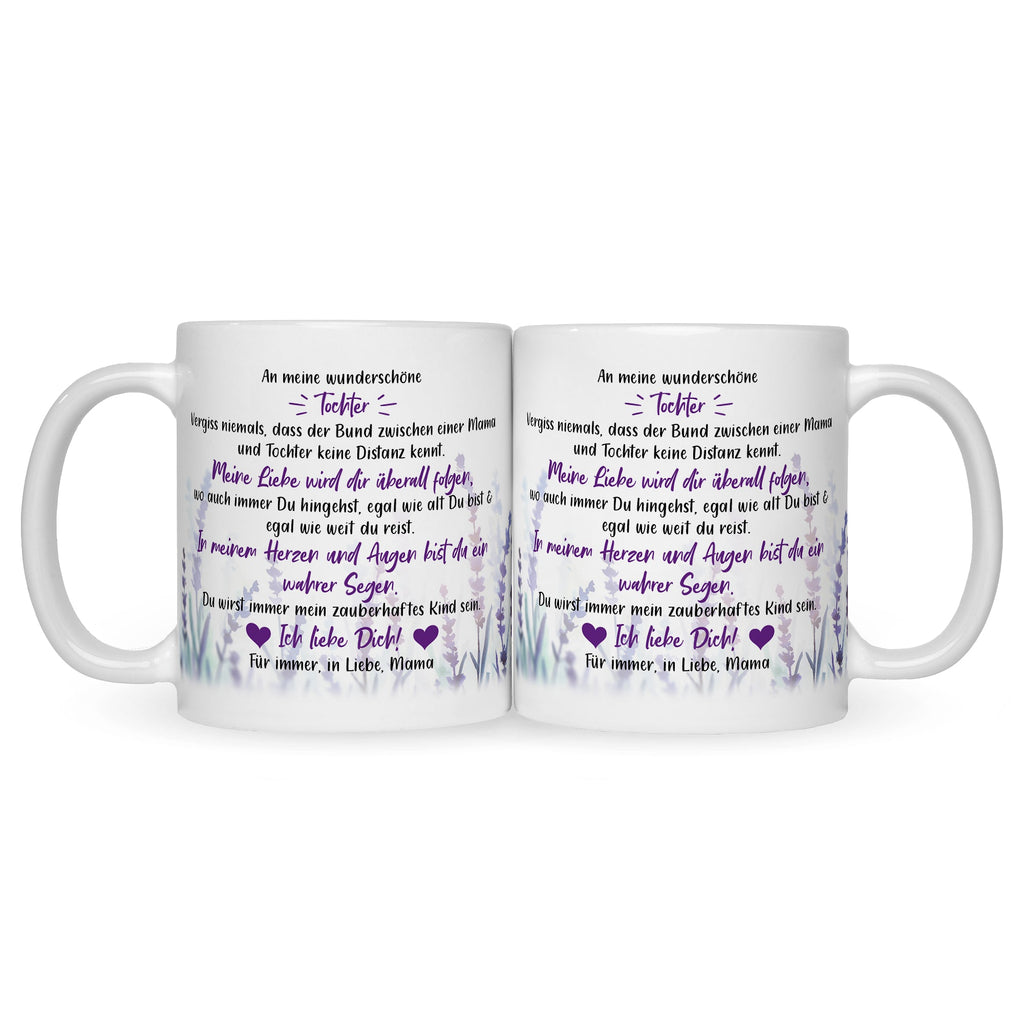 Bedruckte Tasse mit Spruch von Mama für die Tochter