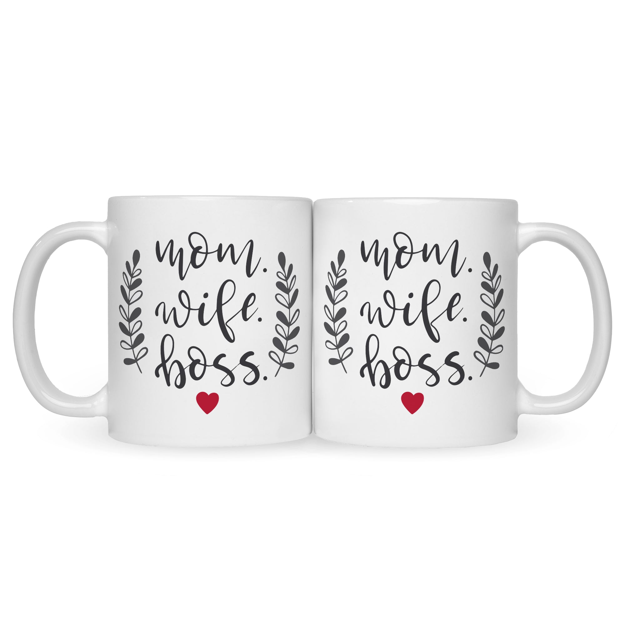 Bedruckte Tasse mit Spruch Mom Wife Boss