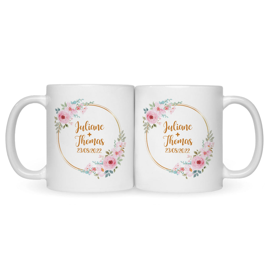 Bedruckte Tasse mit Spruch Rosenhochzeit