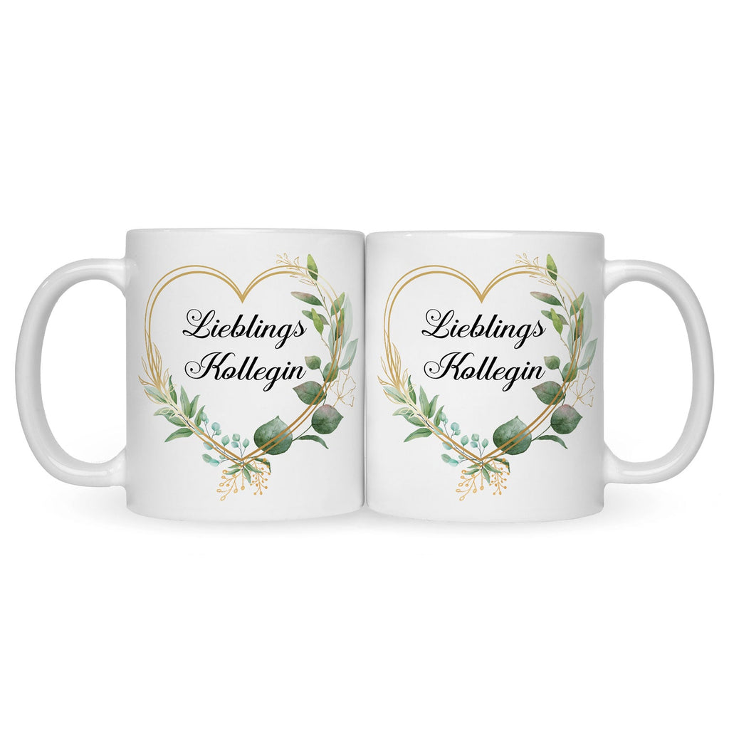 Bedruckte Tasse mit Spruch Lieblingskollegin