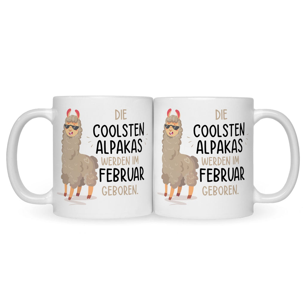Bedruckte Tasse mit Spruch Die coolsten Alpakas