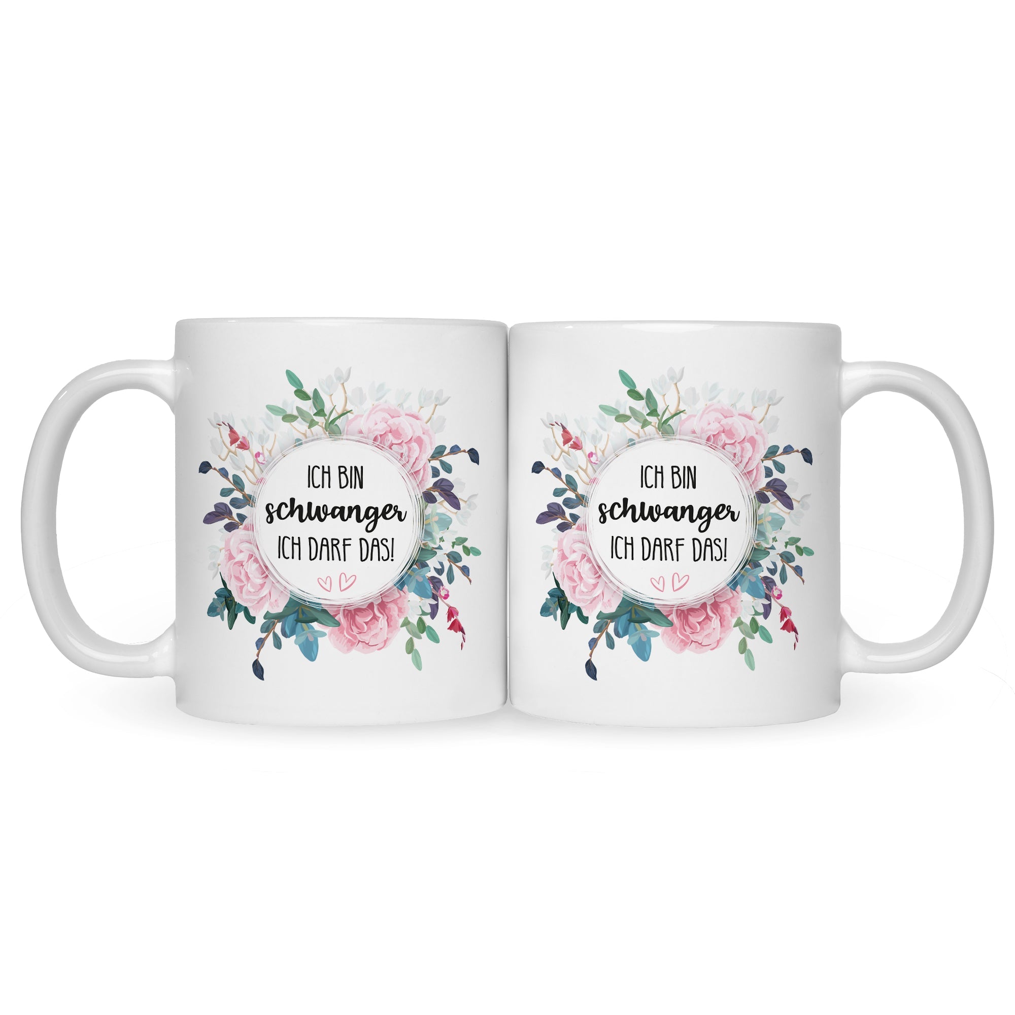 Bedruckte Tasse mit Spruch Ich bin Schwanger ich darf das