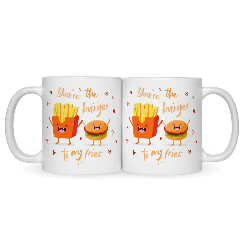 Bedruckte Tasse mit Spruch Burger to my fries
