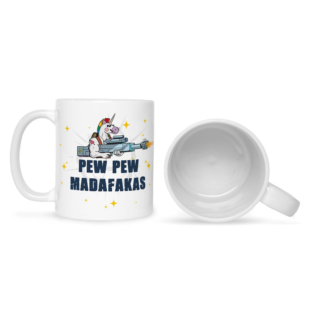 Bedruckte Tasse mit Spruch Pew Pew Madafakas