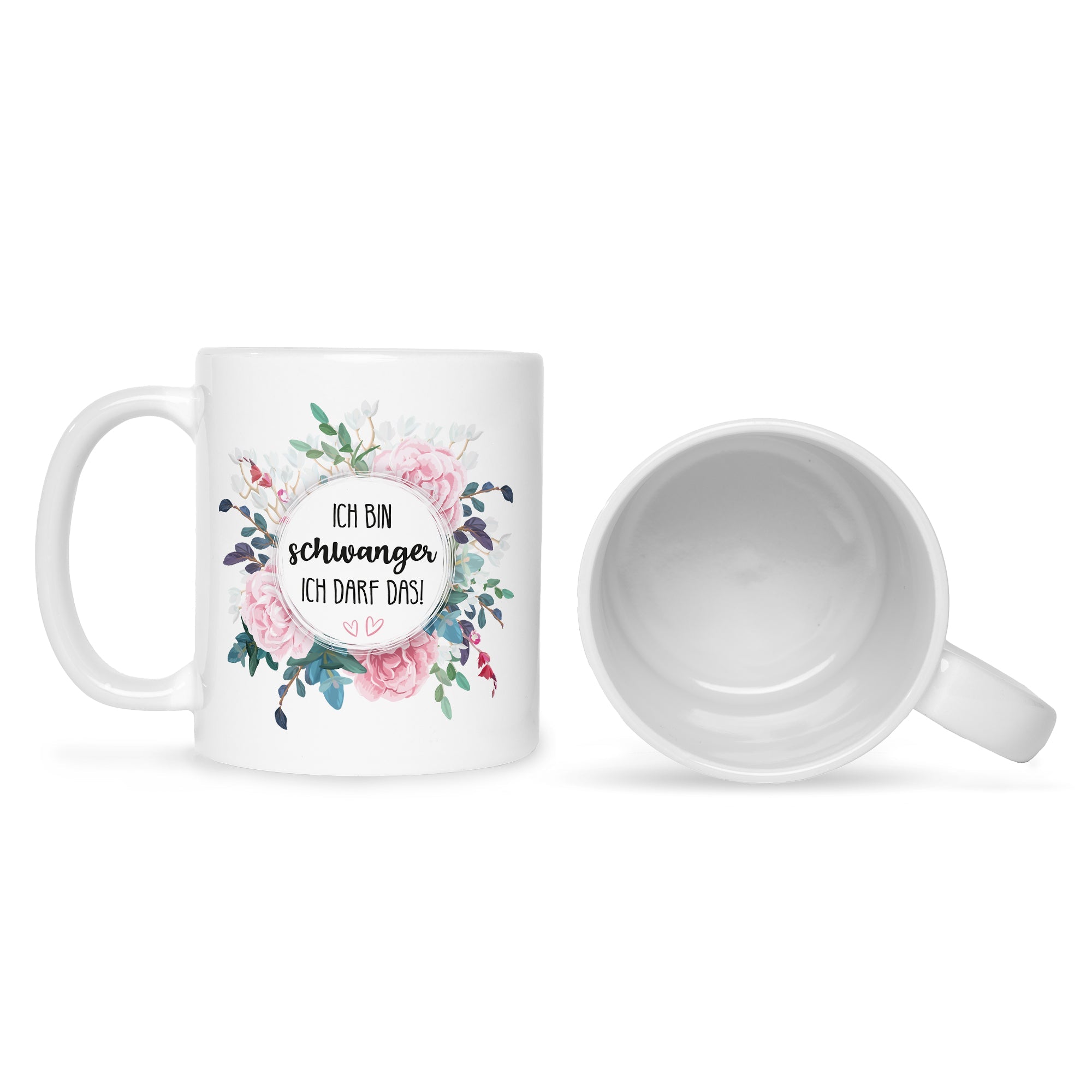 Bedruckte Tasse mit Spruch Ich bin Schwanger ich darf das