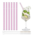 Rosa Glasstrohhalme 6x 20cm Gerade