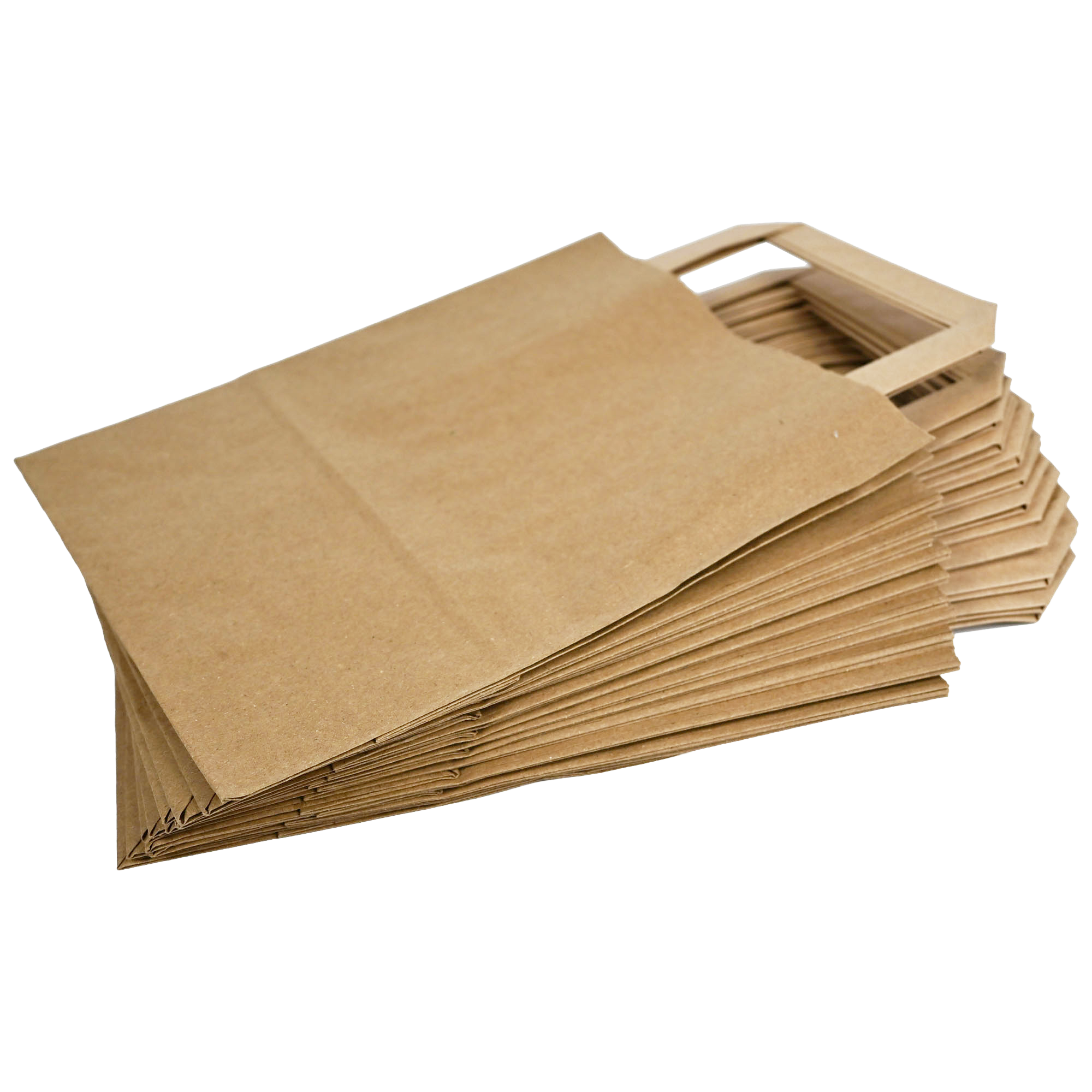 Papiertragetaschen Braun mit Henkel 22+11x28cm - FSC Kraftpapier Tüten