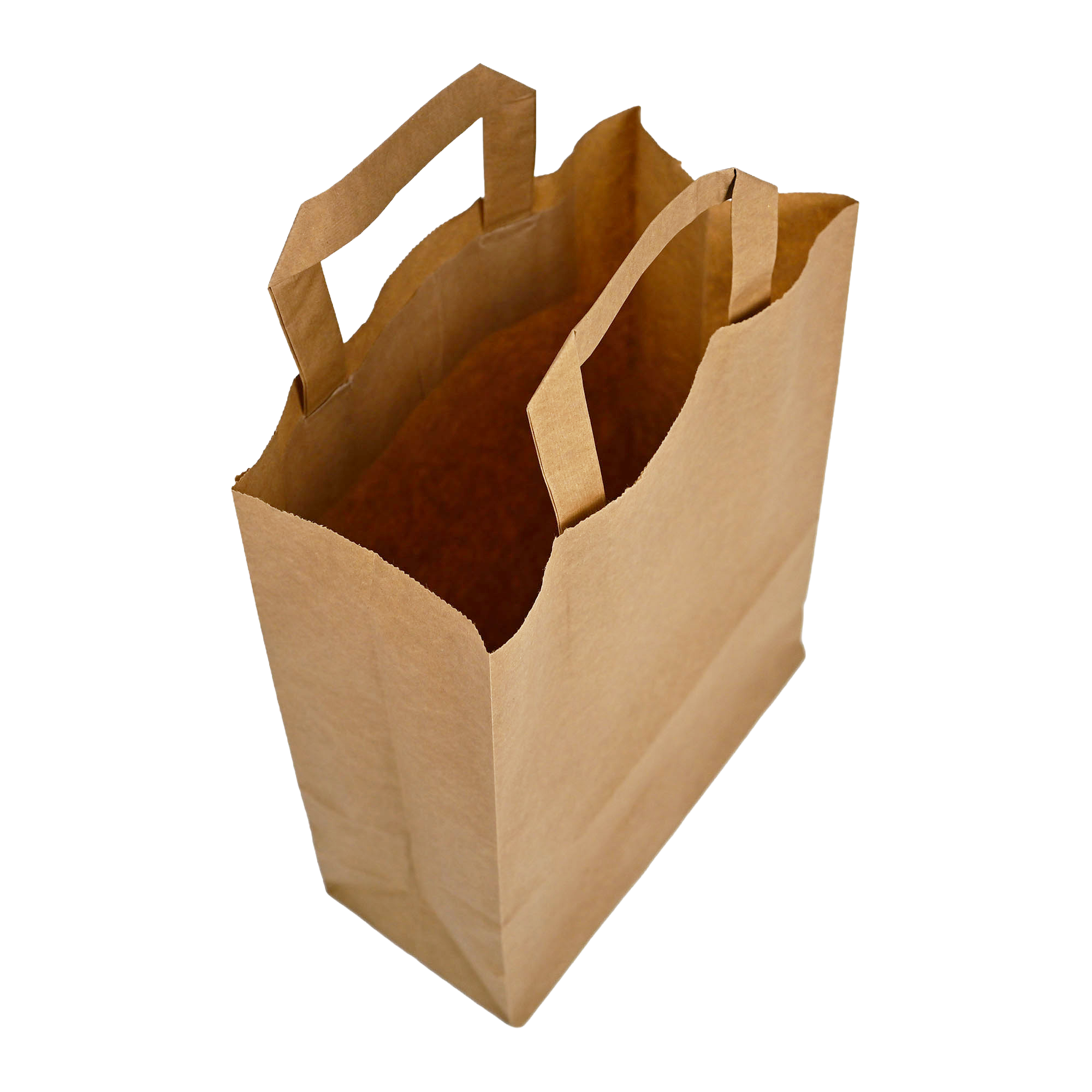 Papiertragetaschen Braun mit Henkel 22+11x28cm - FSC Kraftpapier Tüten