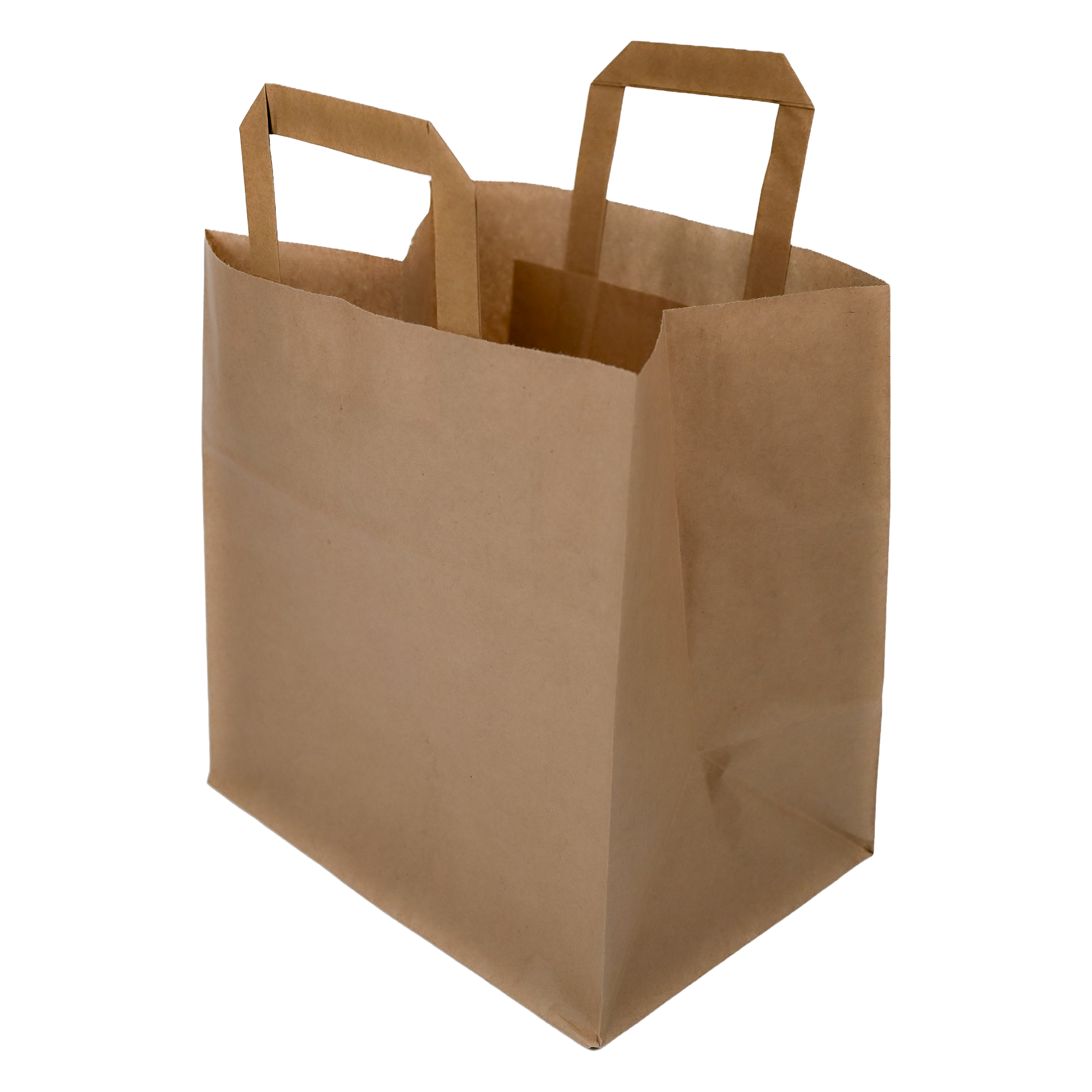 Papiertragetaschen Braun mit Henkel 26+17x25cm - FSC Kraftpapier Tüten