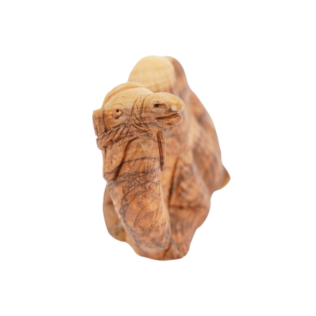 Handgeschnitztes Kamel aus Olivenholz – Kunstvolle Krippenfigur aus Bethlehem (13 cm)