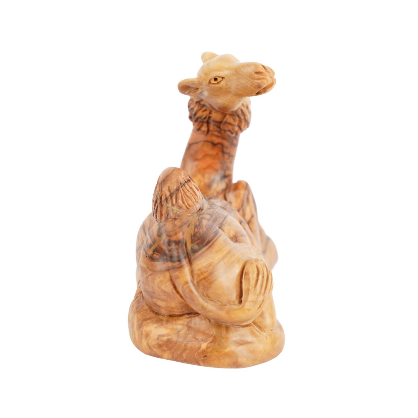 Handgeschnitztes Dromedar aus Olivenholz – Kunstvolle Krippenfigur aus Bethlehem (11,5 cm)