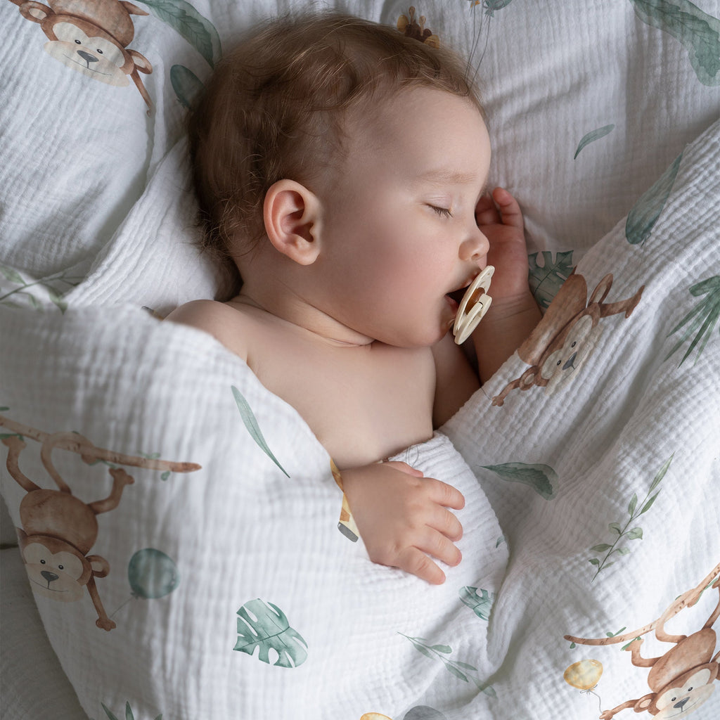 “Affe und Giraffe” Premium Kinderbettwäsche