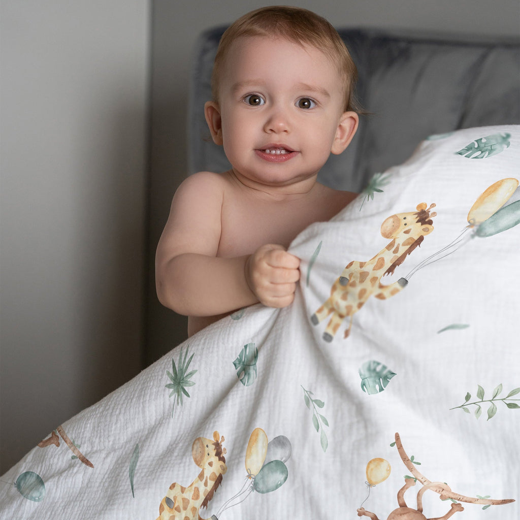 “Affe und Giraffe” Premium Kinderbettwäsche