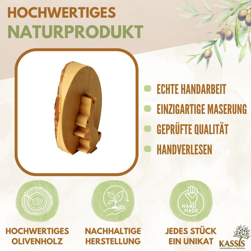 Osterhase im Ei aus Olivenholz mit Rinde | Liebevolle Tischdeko & Osterdeko für Frühling und Ostern