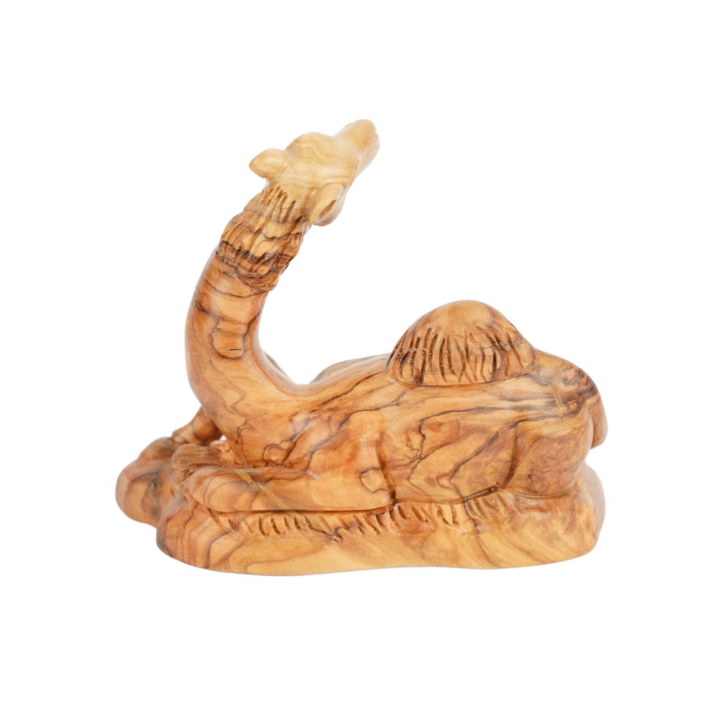 Handgeschnitztes Dromedar aus Olivenholz – Kunstvolle Krippenfigur aus Bethlehem (11,5 cm)