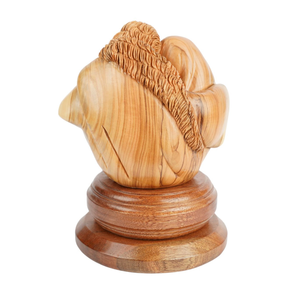 Heilige Familie im Kreis der Liebe – Handgeschnitzte Olivenholzskulptur aus Bethlehem (21 cm)