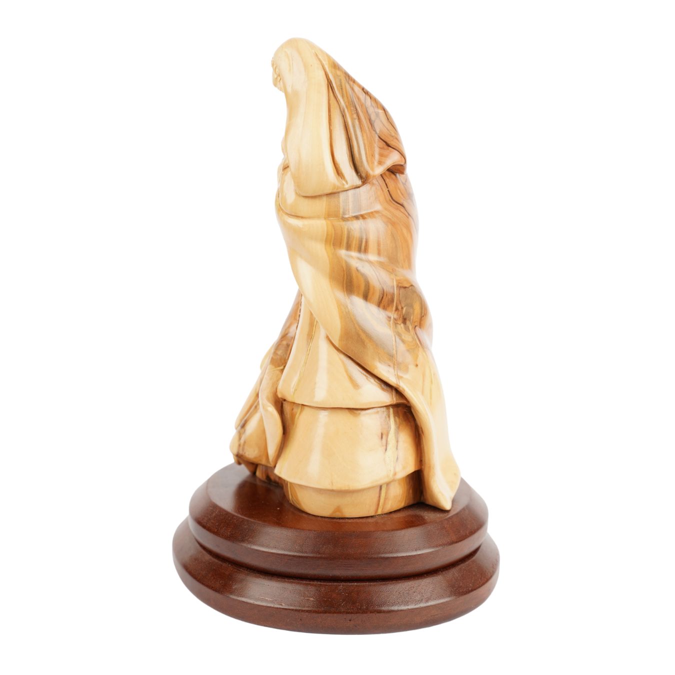 Heilige Familie mit dem Neugeborenen – Handgeschnitzte Olivenholzfigur aus Bethlehem (27 cm)