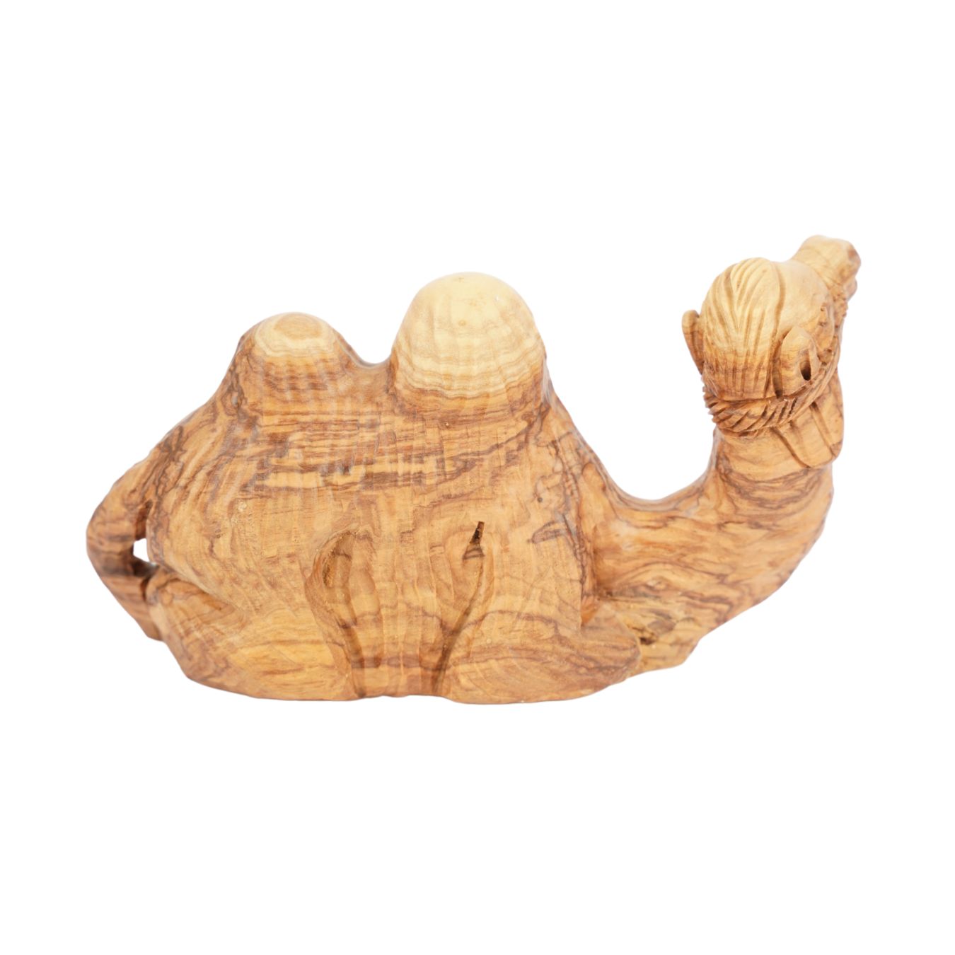 Handgeschnitztes Kamel aus Olivenholz – Kunstvolle Krippenfigur aus Bethlehem (13 cm)
