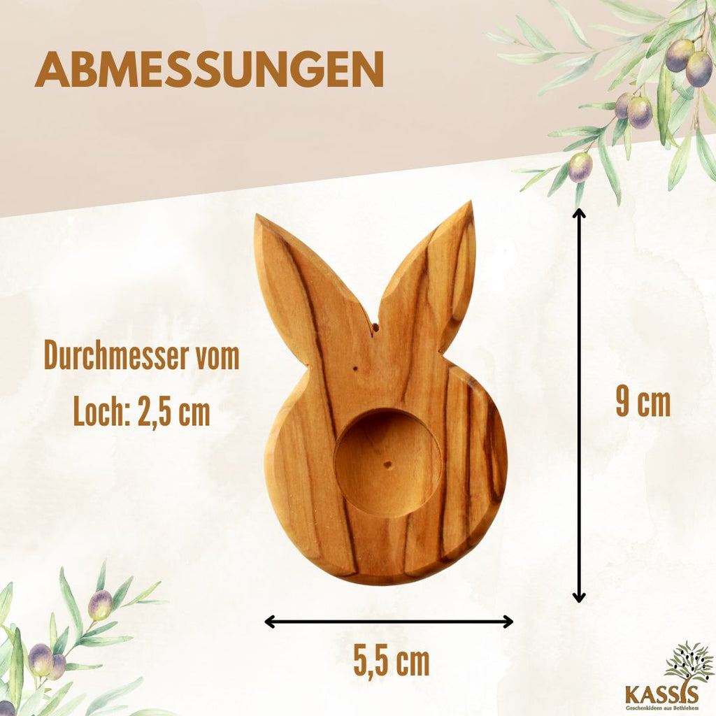 Eierständer Hase aus Olivenholz | Osterdeko & Tischdeko für Ostern und Frühlingszeit
