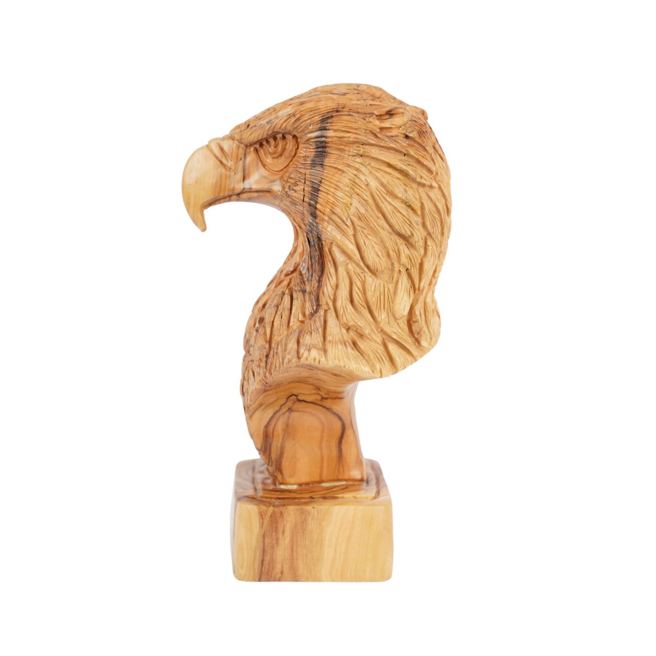Handgeschnitzter Adlerkopf aus Olivenholz – Exklusive Holzskulptur aus Bethlehem (23 cm)