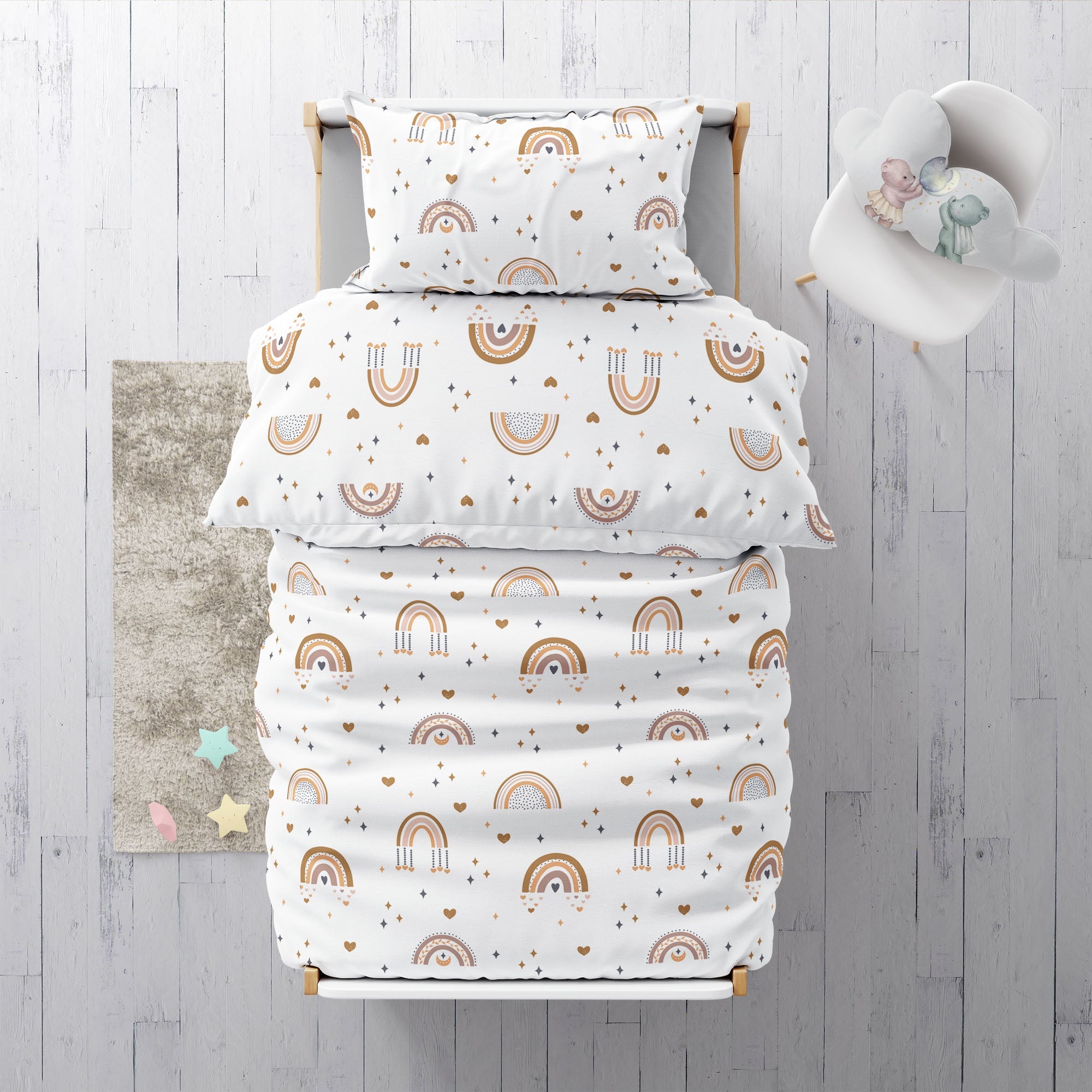 “Boho Rainbow" Premium Kinderbettwäsche