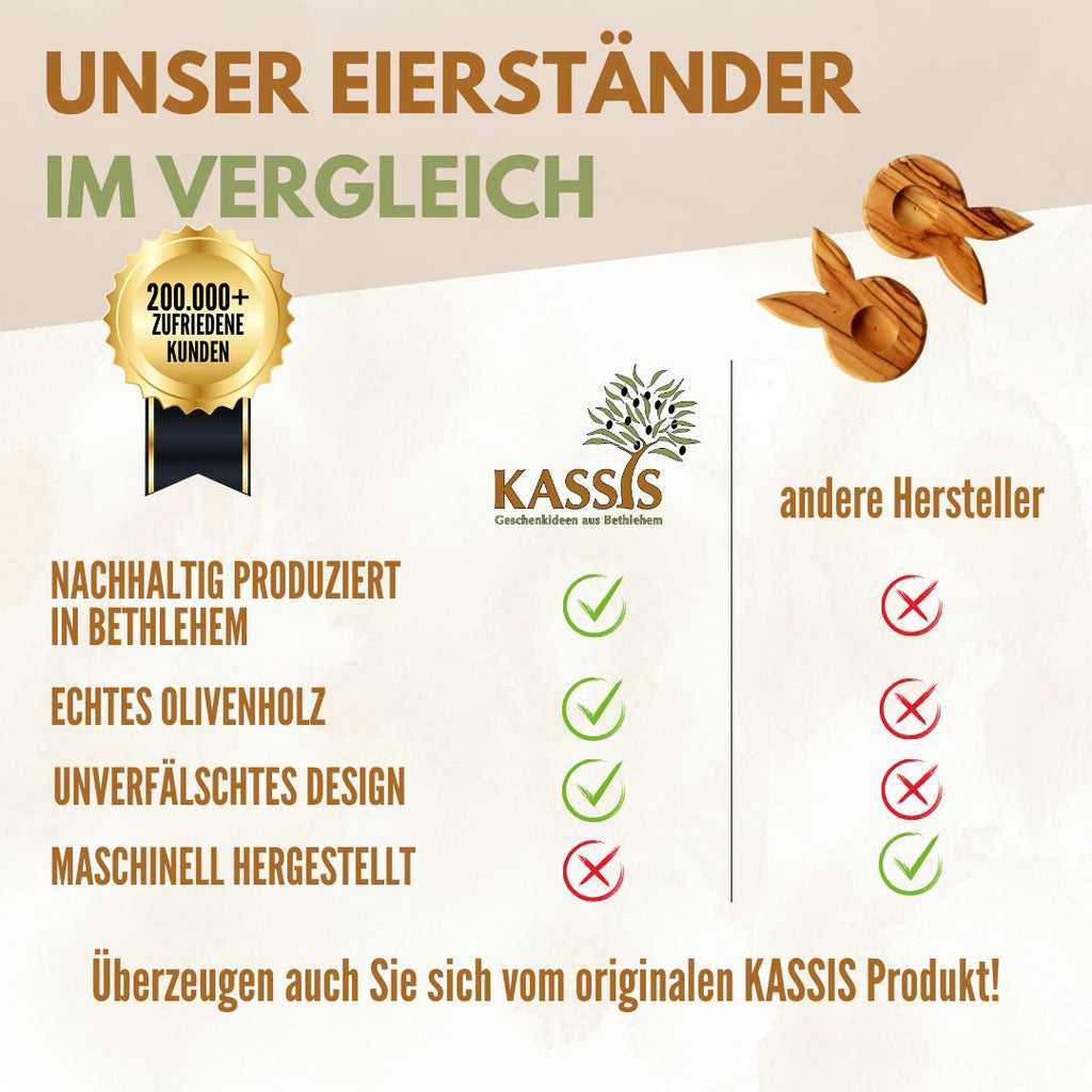 Eierständer Hase aus Olivenholz | Osterdeko & Tischdeko für Ostern und Frühlingszeit