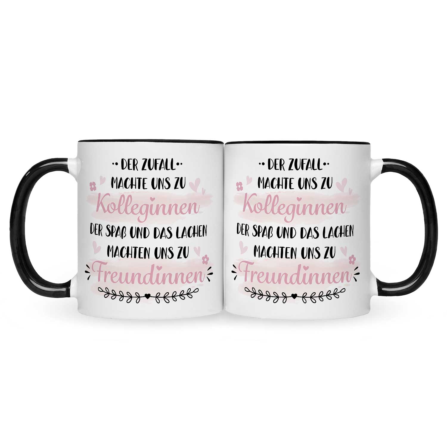 Bedruckte Tasse mit Spruch Der Zufall machte uns zu Kolleginnen