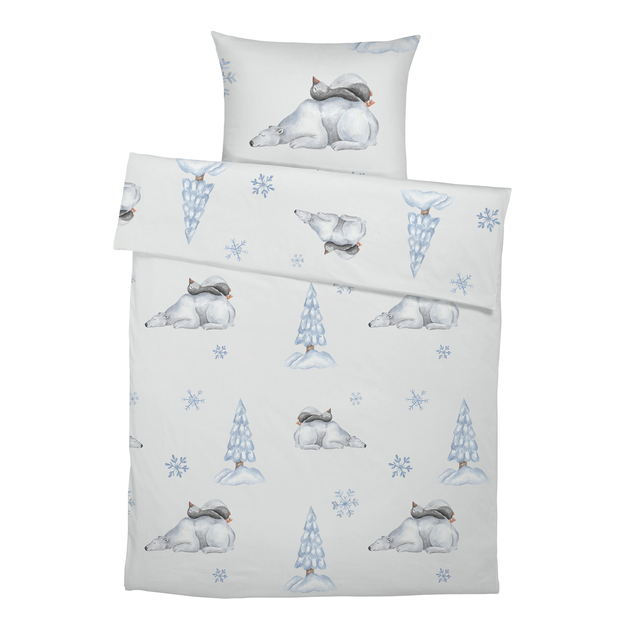 “Eisbär und Pinguin” Premium Kinderbettwäsche