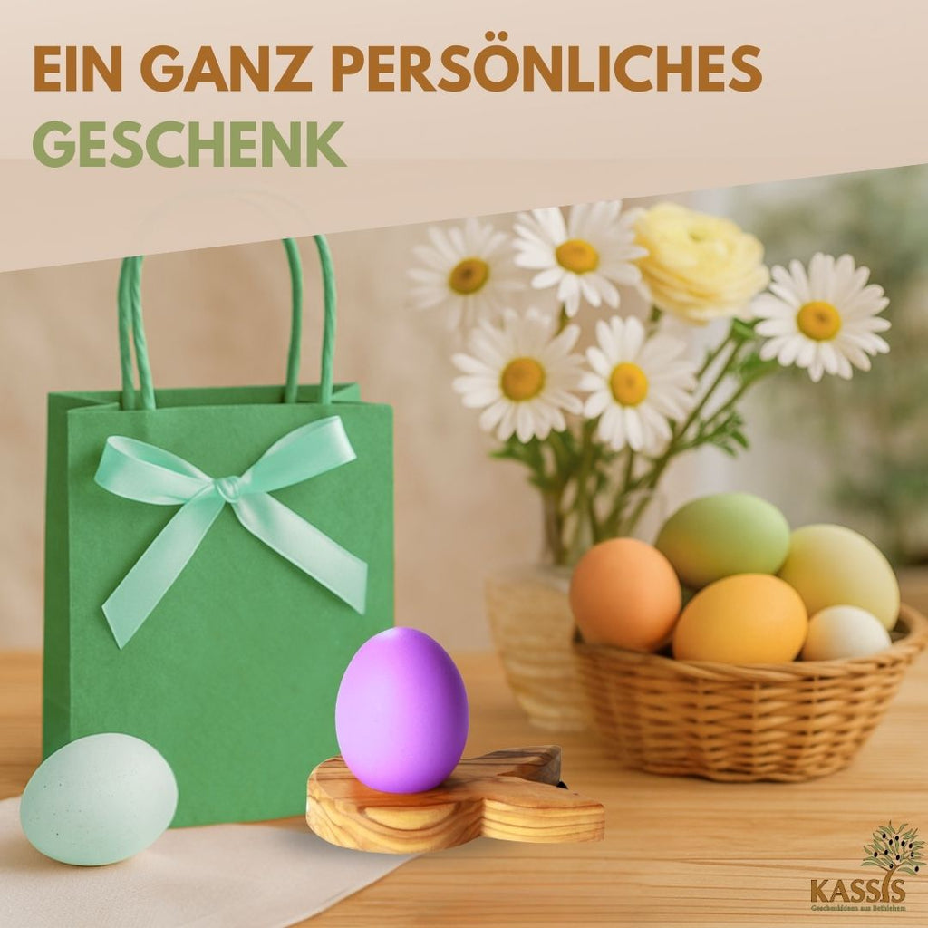Eierständer Hase aus Olivenholz | Osterdeko & Tischdeko für Ostern und Frühlingszeit