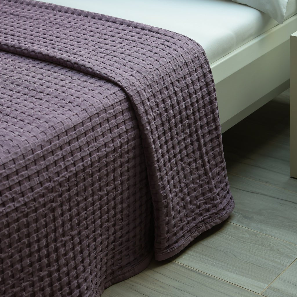 Waffelmuster Baumwolle Piqué Tagesdecke