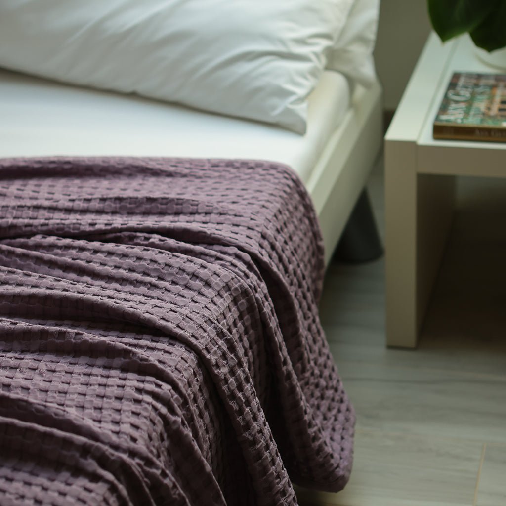 Waffelmuster Baumwolle Piqué Tagesdecke
