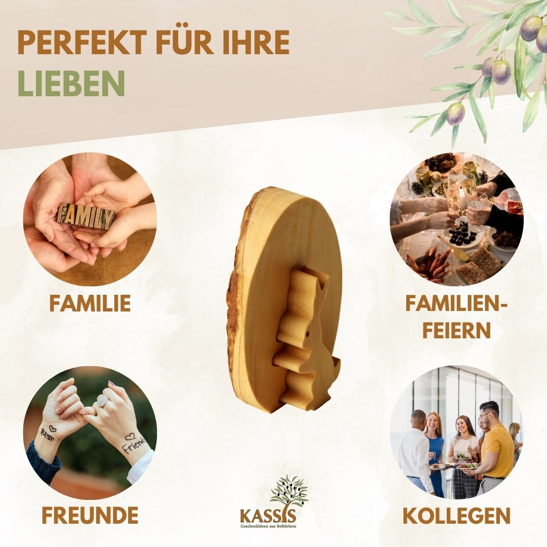 Osterhase im Ei aus Olivenholz mit Rinde | Liebevolle Tischdeko & Osterdeko für Frühling und Ostern