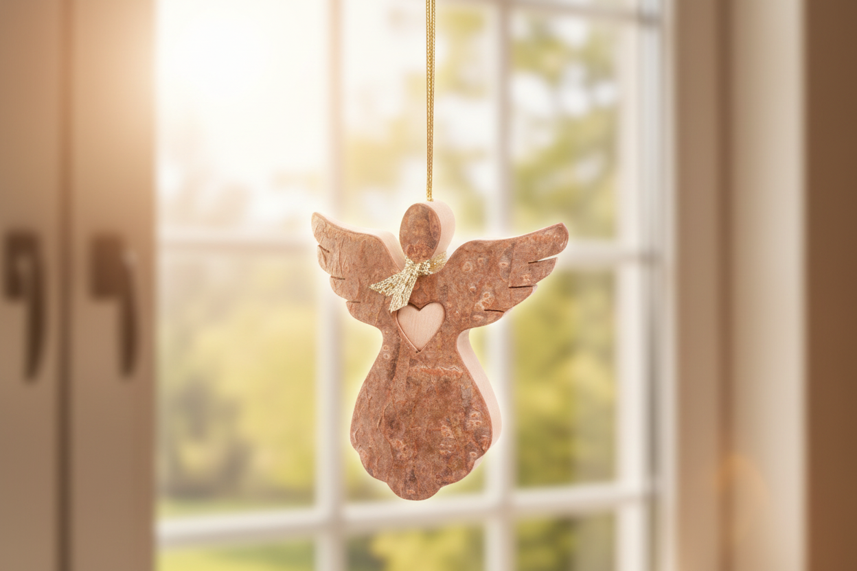Thankgoods Bark Angel with Heart as Pendant