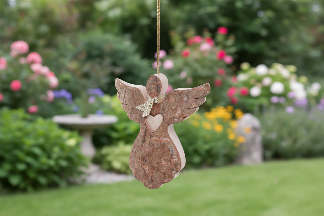 Thankgoods Bark Angel with Heart as Pendant