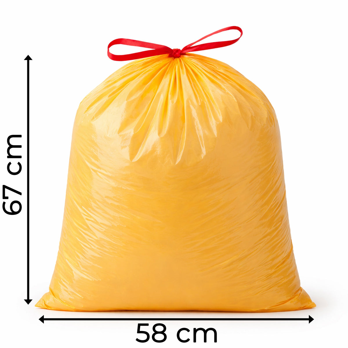 Duft-Müllbeutel mit Zugband, orange-gelber Einzelbeutel, 58×67 cm, 35 l