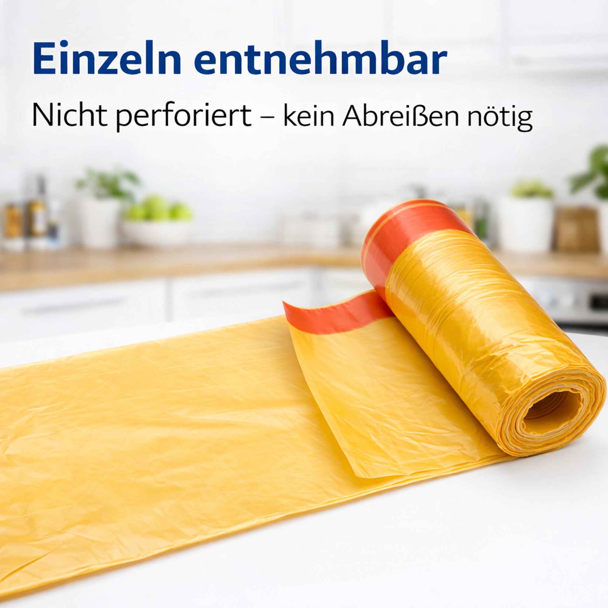 Duft Müllbeutel mit Zugband – Zitrusduft | 35L | 25 Stück auf Rolle | Einzeln entnehmbar