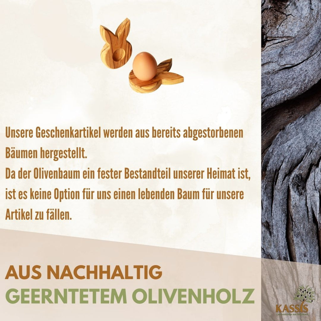 Eierständer Hase aus Olivenholz | Osterdeko & Tischdeko für Ostern und Frühlingszeit
