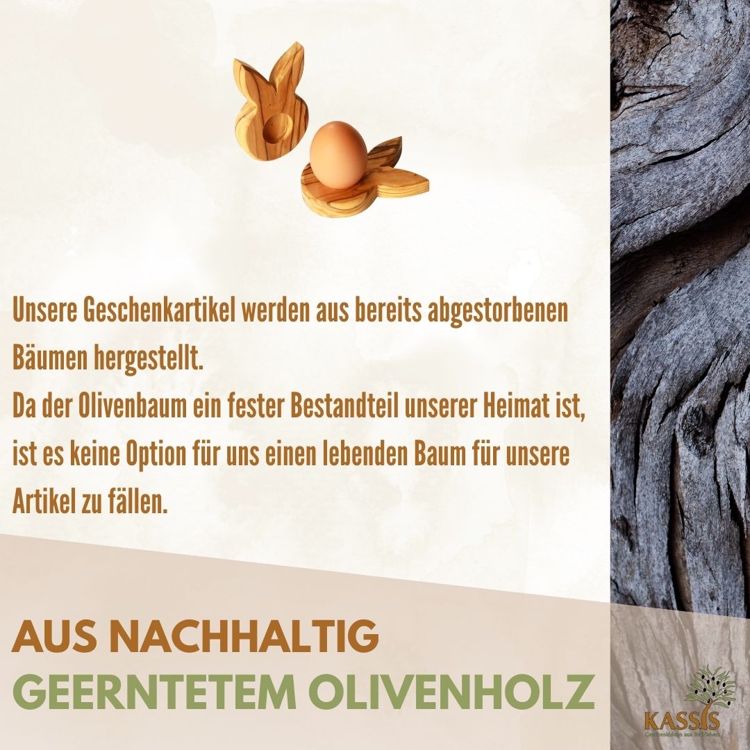 Eierständer Hase aus Olivenholz | Osterdeko & Tischdeko für Ostern und Frühlingszeit