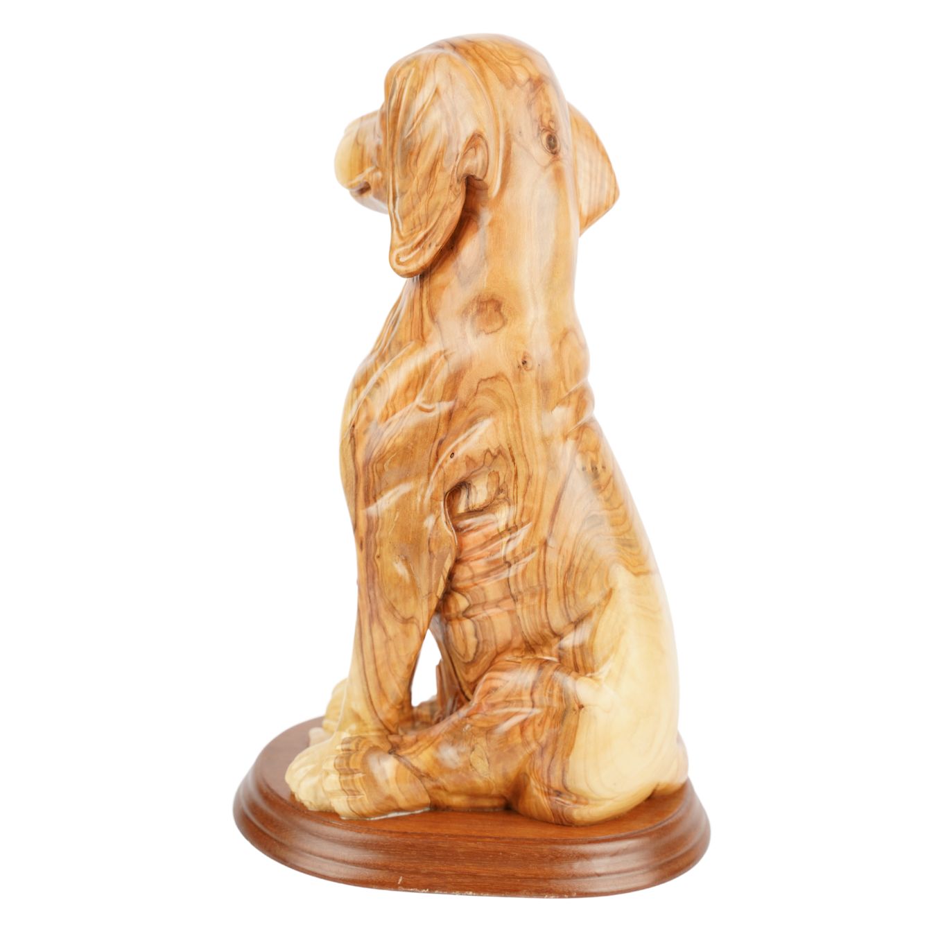 Handgeschnitzter Hund aus Olivenholz – Exklusive Holzskulptur aus Bethlehem (32 cm)