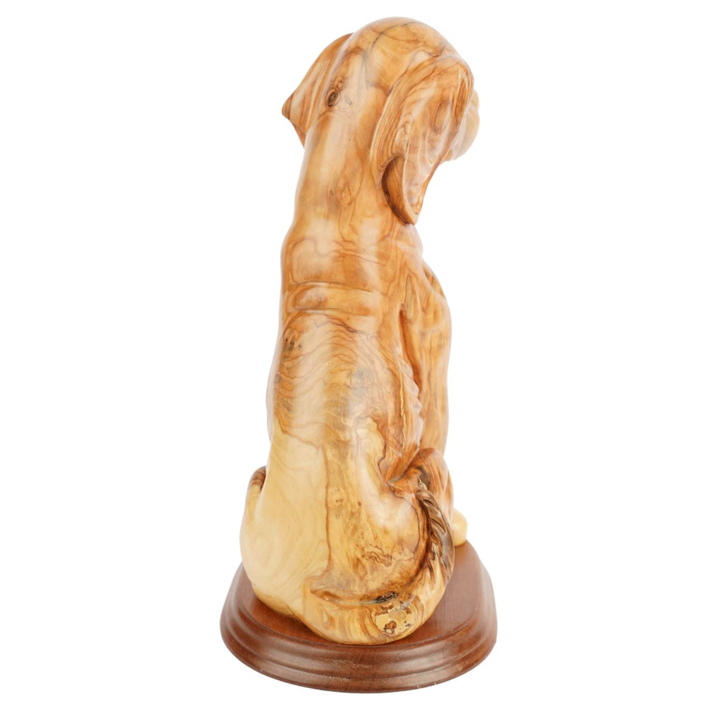 Handgeschnitzter Hund aus Olivenholz – Exklusive Holzskulptur aus Bethlehem (32 cm)
