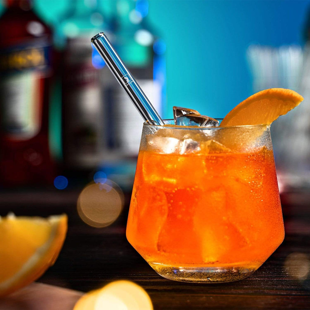 Aperol Spritz Sprüche gravierte Glasstrohhalme mit 6 lustigen Trinksprüchen