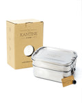 Edelstahl-Bento-Lunchbox mit Klippverschluss und Deckel, KANTINE-Logo