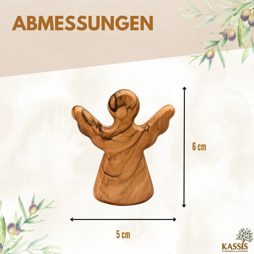 Handschmeichler Schutzengel aus Olivenholz mit Spruch „Du schaffst das“ | Mutmacher Geschenk, Glücksbringer Prüfung, Neustart