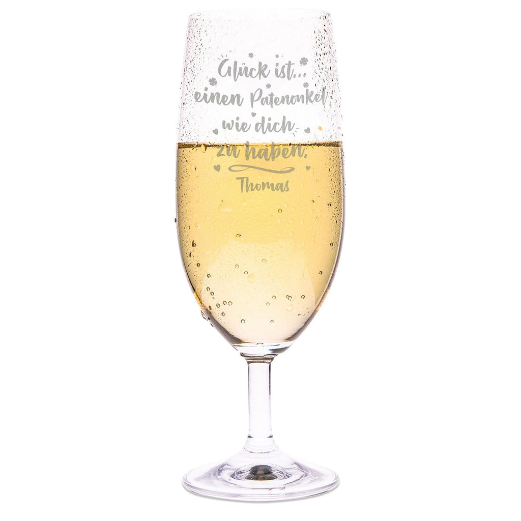 Leonardo Bierglas mit Gravur "Glück ist einen Patenonkel" mit Name