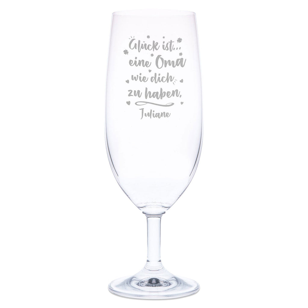 Leonardo Bierglas mit Gravur "Glück ist einen Oma" mit Name